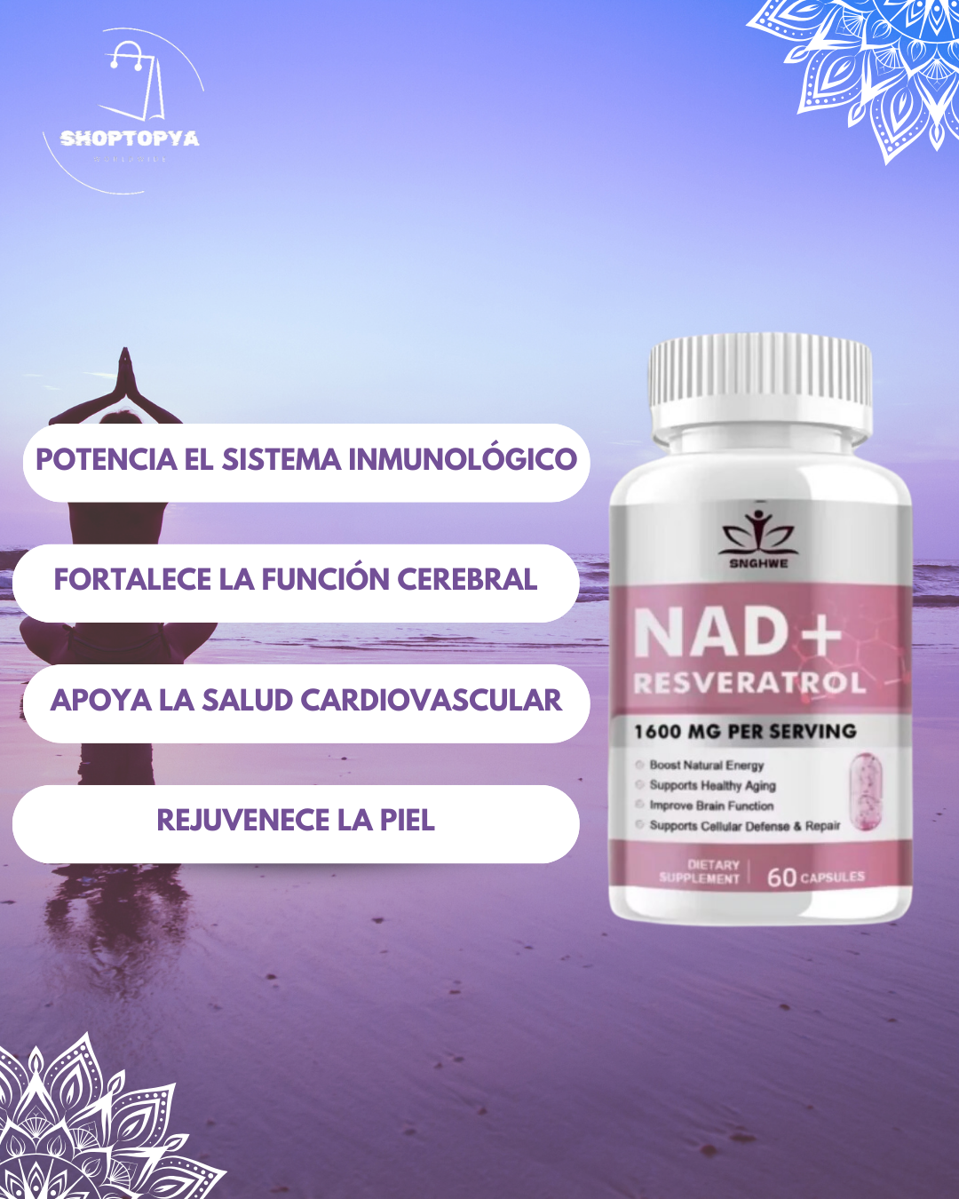 🌸NAD+RESVERATROL🌸 - [60 Cápsulas] - Envío gratis a todo Chile🚚 ¡Paga al recibir!🏡